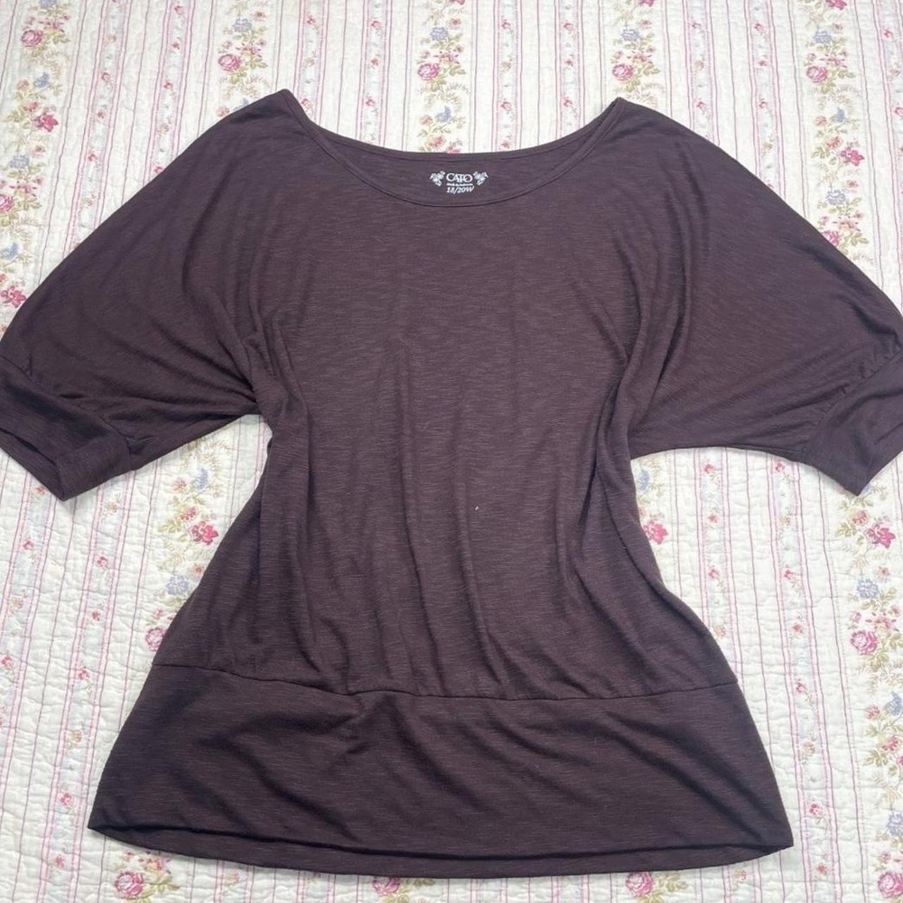 Y2K Brown 3/4 sleeve top